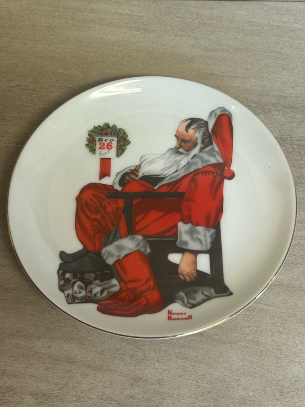 Norman Rockwell "The Day After Christmas"  6" x 6"
